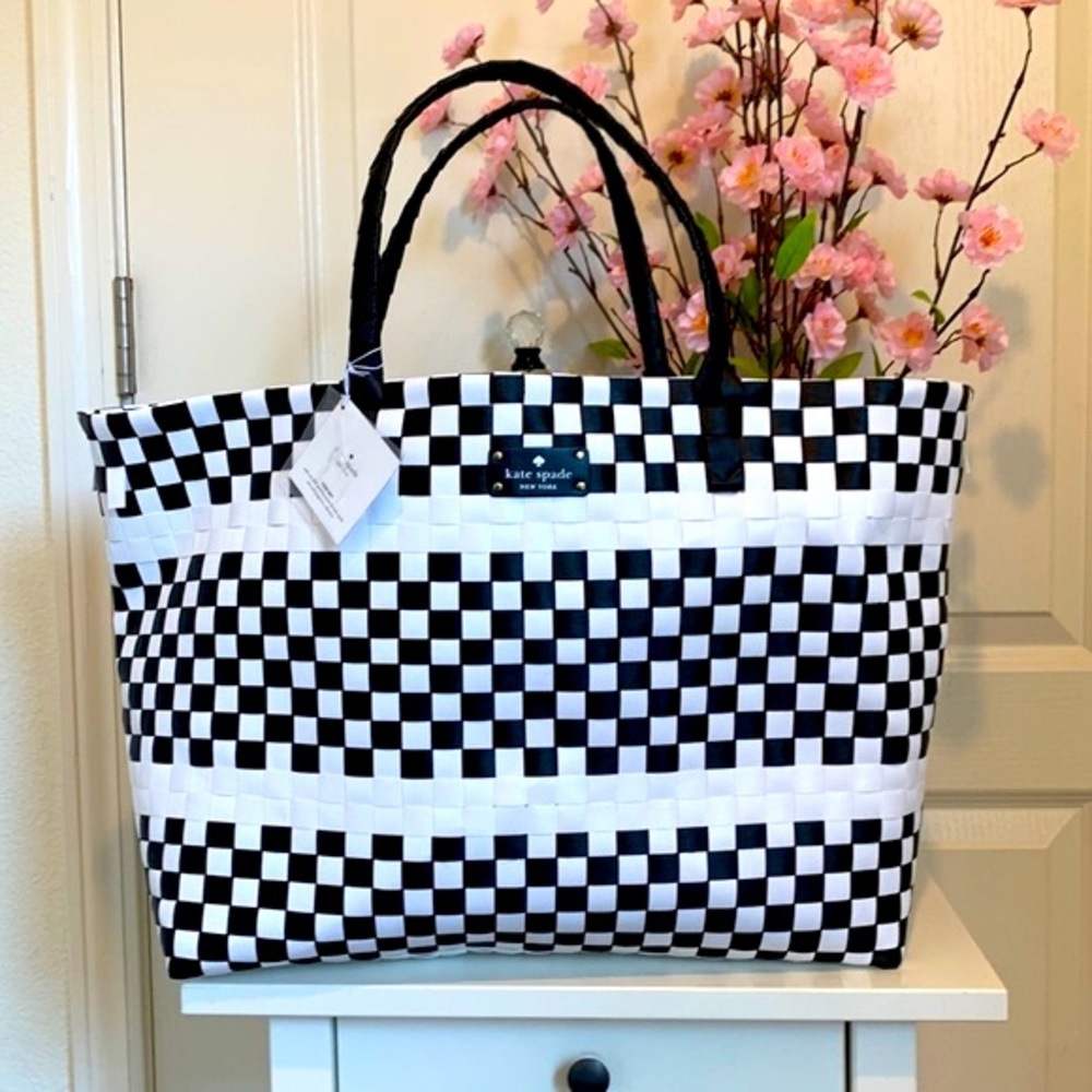 NWT Kate Spade ♠️ Black & White Checkered Tote